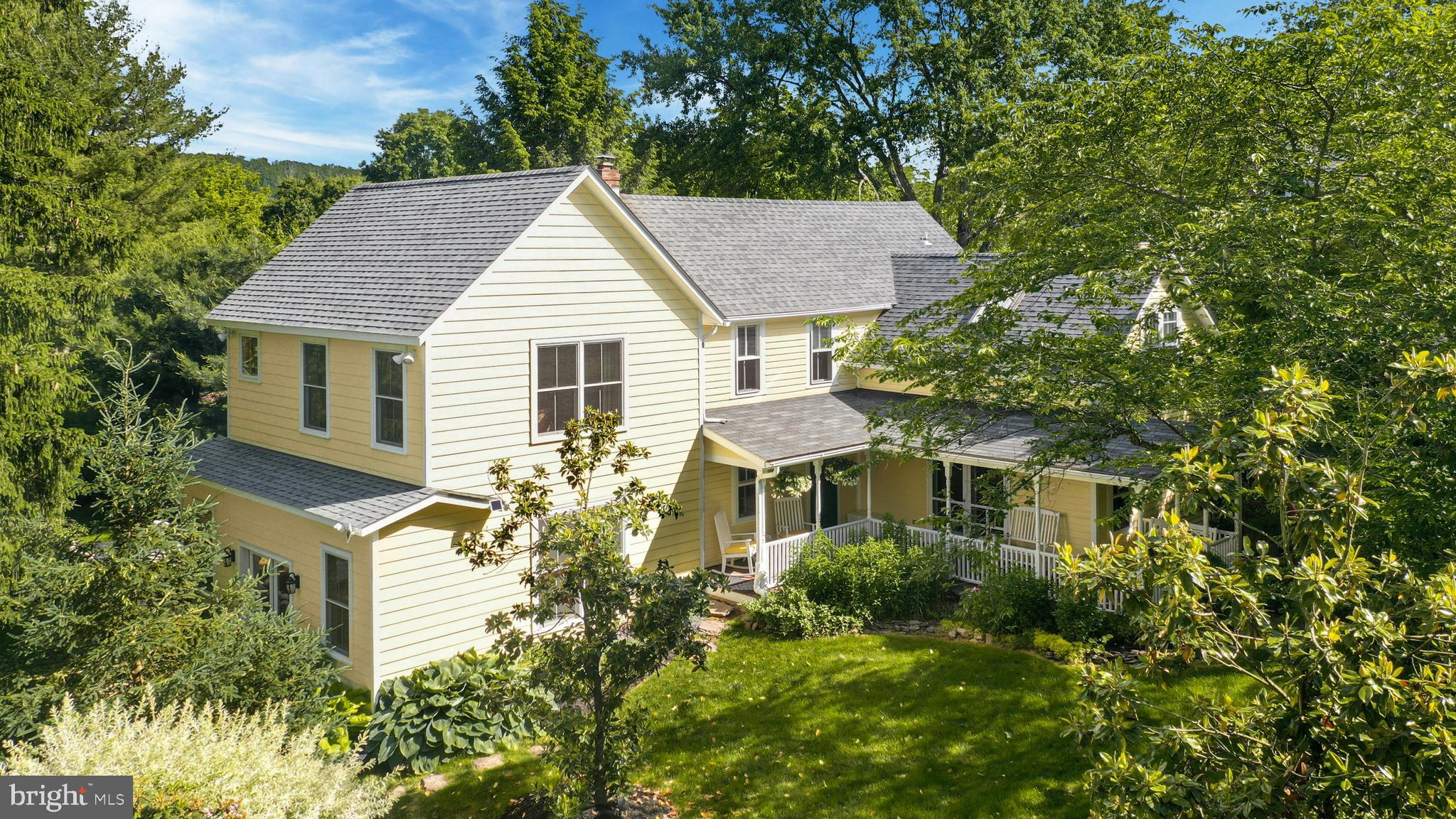 155 Old Philadelphia Road Riegelsville, PA 18077 - Photo 41 of 42 a aerial view of a house with yard and green space