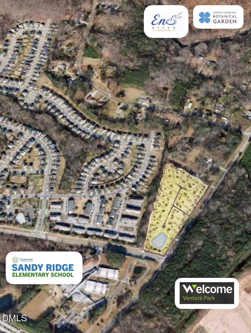 Aerial site plan labels