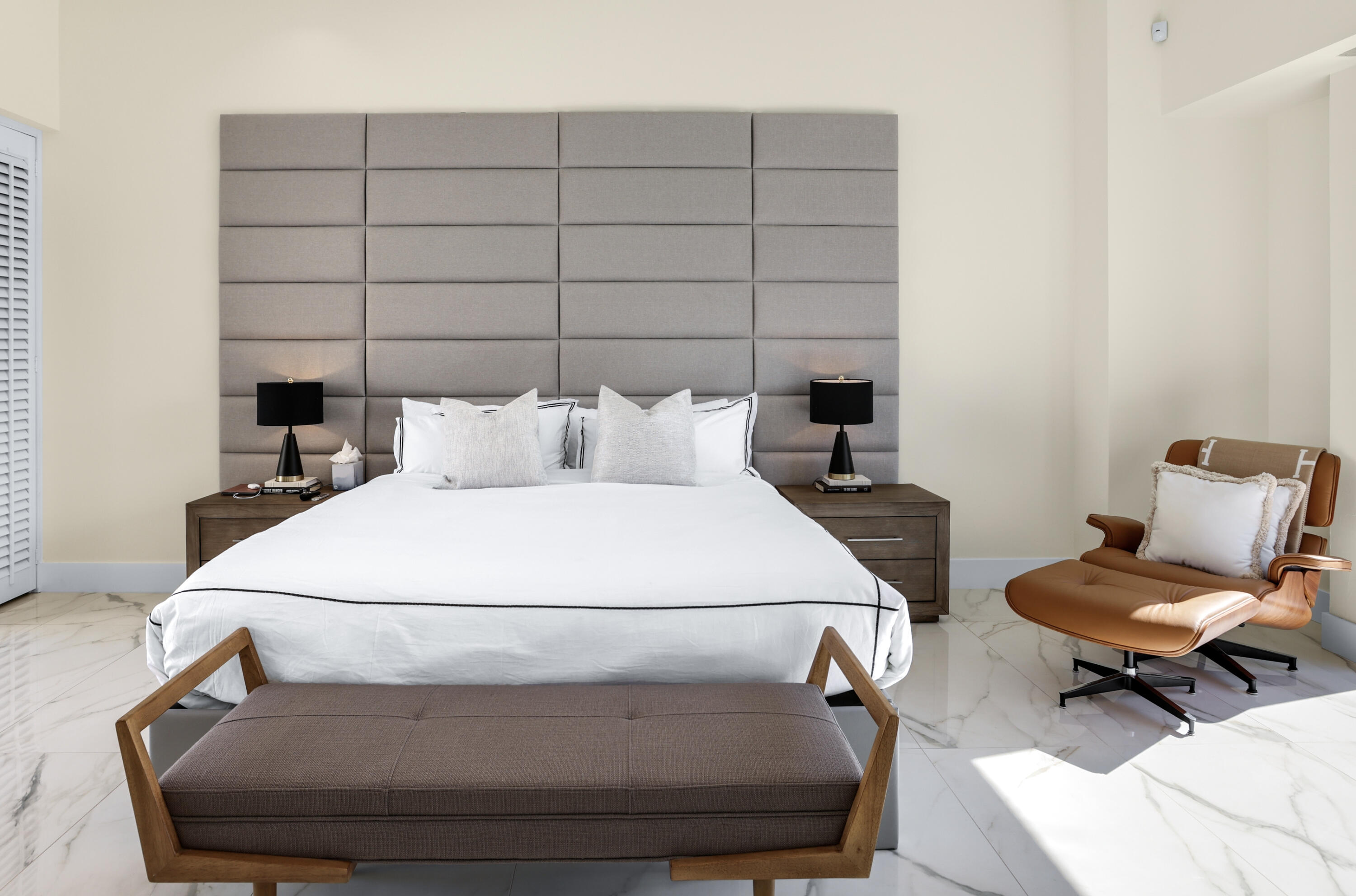 1 Seclude Court Rancho Mirage, CA 92270 - Photo 25 of 52 a bedroom with a bed and a chair in it