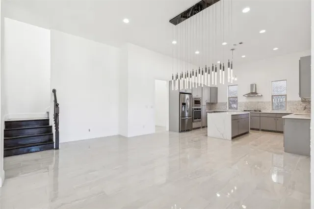 a view of kitchen with wooden floor