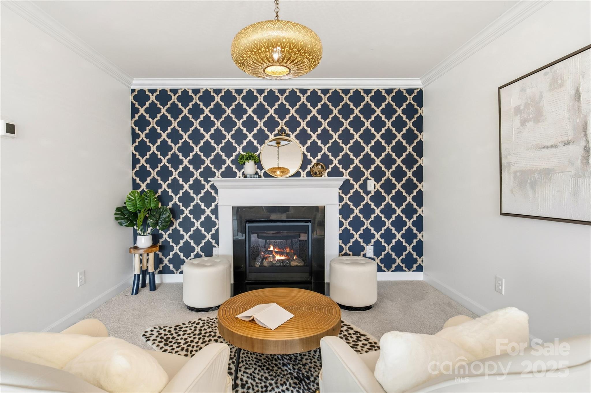 16714 Setter Point Lane Davidson, NC 28036 - Photo 18 of 29 a living room with furniture and a fireplace
