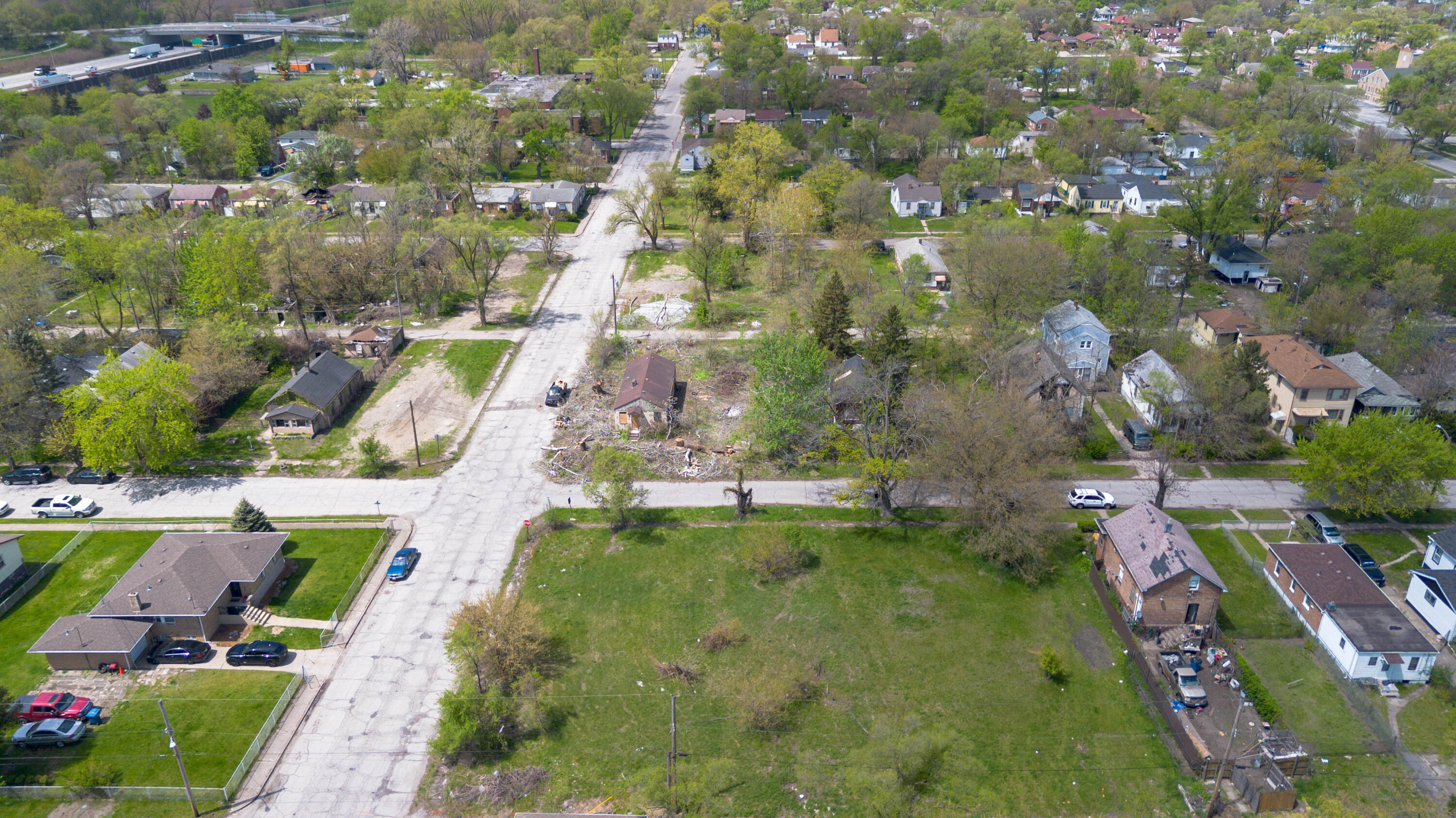 2668 Madison Street Gary, IN 46407 - Photo 11 of 13 an aerial view of residential houses with outdoor space