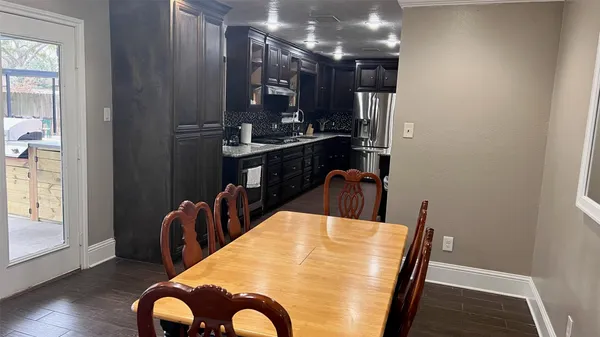 a close view of dining table