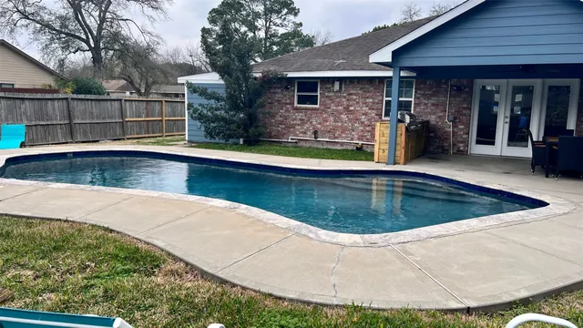 a view of outdoor space and swimming pool
