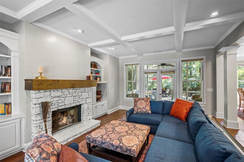 130 Belvedere Court Atlanta, GA 30350 - Photo 11 of 59 a living room with furniture and a fireplace