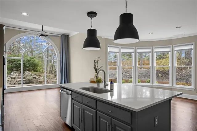 a view of a livingroom with furniture and window