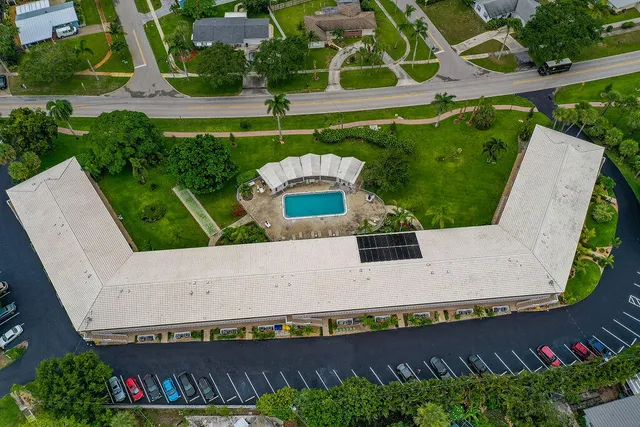 an aerial view of a house