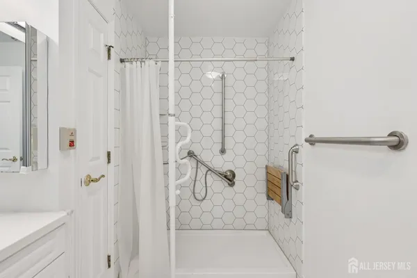 a bathroom with a shower