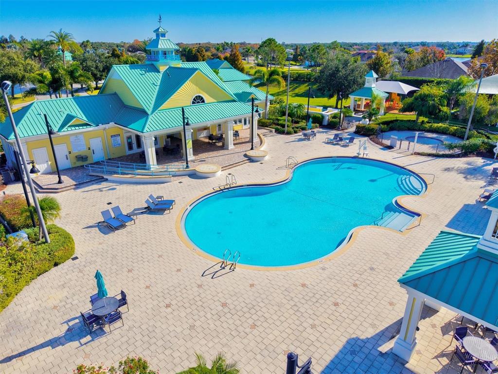 5213 Moon Shell Drive Apollo Beach, FL 33572 - Photo 53 of 69 an aerial view of a swimming pool patio and outdoor seating