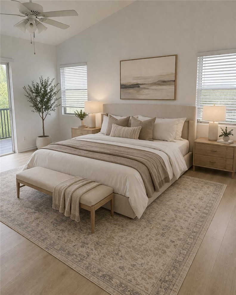 731 Raphael Circle Corona, CA 92882 - Photo 6 of 28 a bedroom with a large bed and a chandelier