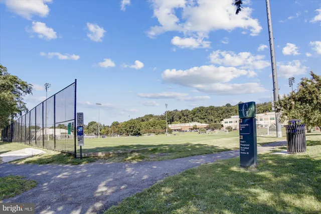 a view of outdoor space with trees all around
