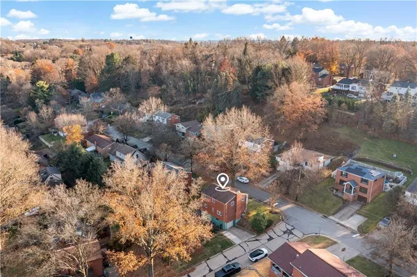 an aerial view of multiple house