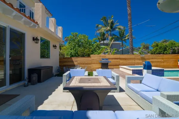 a view of an outdoor seating area