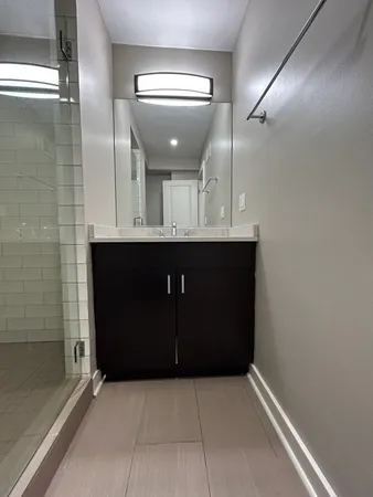 a bathroom with a shower
