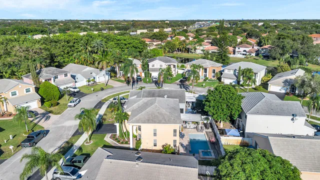 an aerial view of multiple house