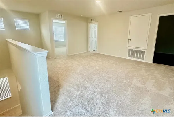 an empty room with closet