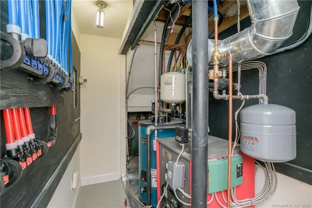a storage room with furniture and toys
