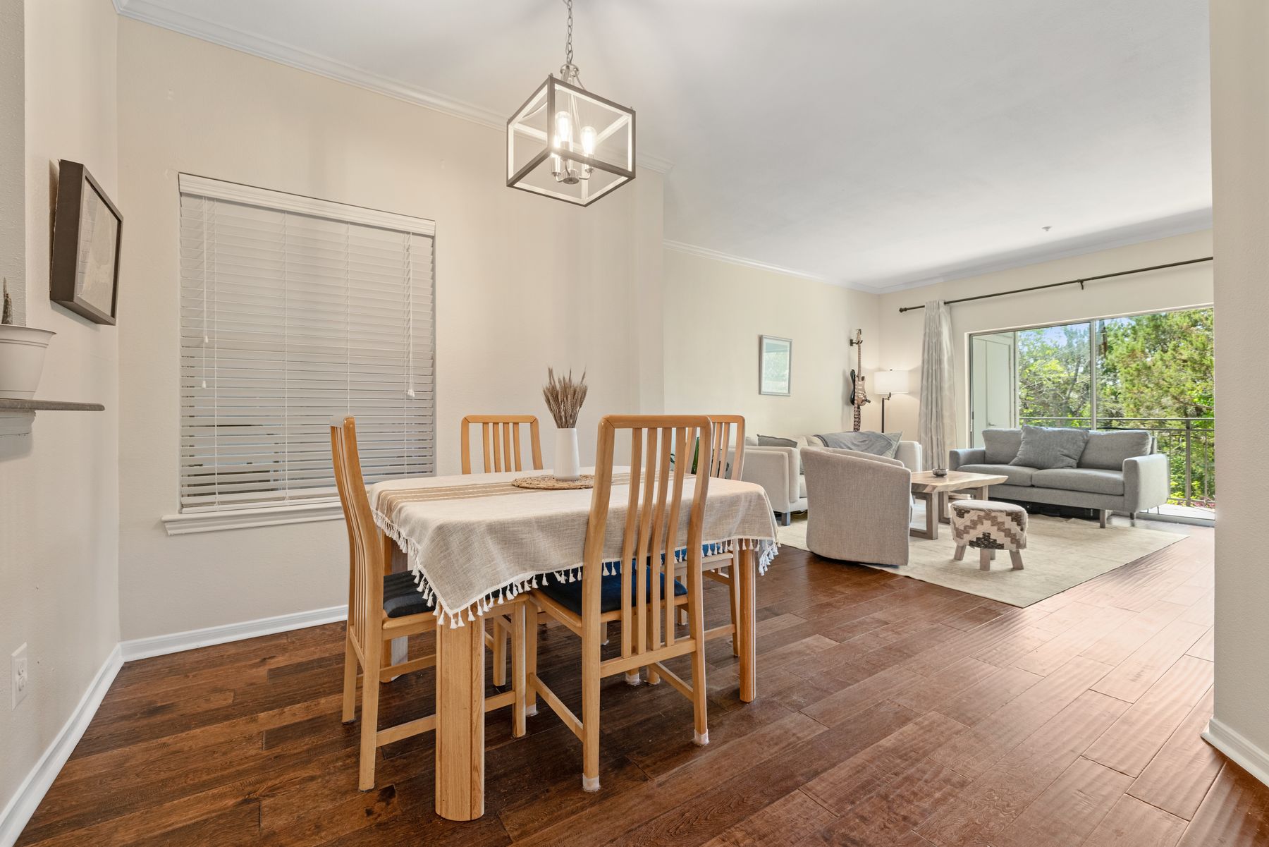 6000 Shepherd Mountain Cove, Unit 302 Austin, TX 78730 - Photo 7 of 22 a view of a dining room with furniture window and outside view