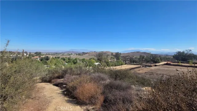 a view of an outdoor space with mountain view