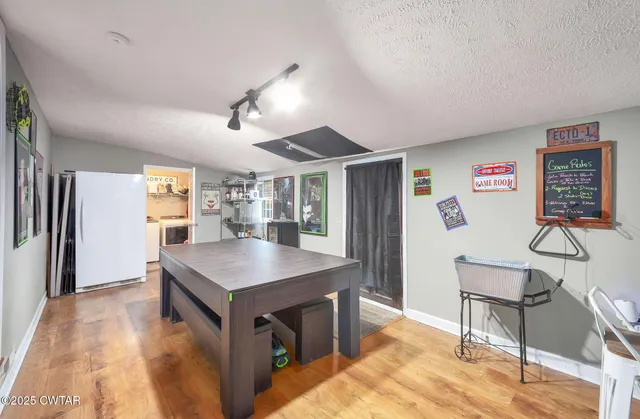 a room with furniture and a table