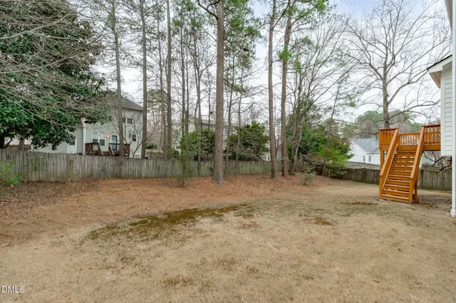 a view of backyard with outdoor and green space