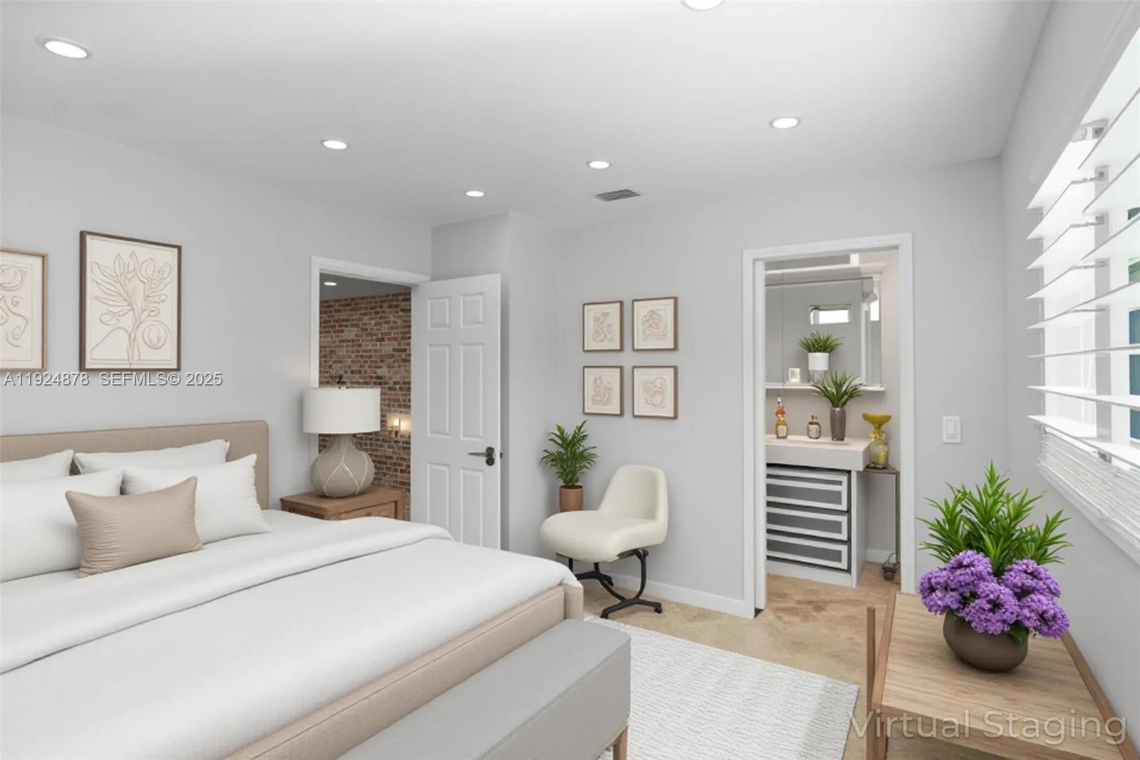 19911 Southwest 82nd Place Cutler Bay, FL 33189 - Photo 20 of 43 a bedroom with a bed and a couch