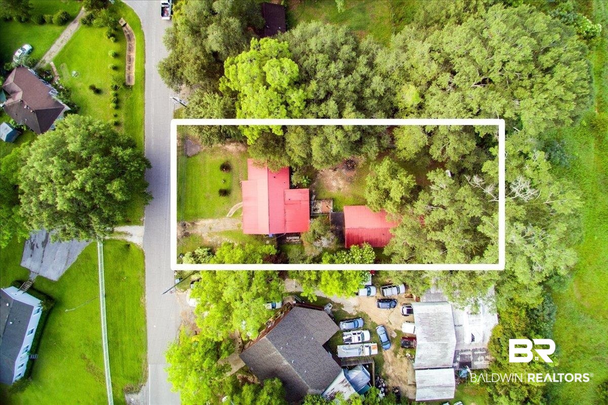 4918 Quimby Drive Mobile, AL 36619 - Photo 36 of 38 Aerial overview of property's location with property parcel outlined