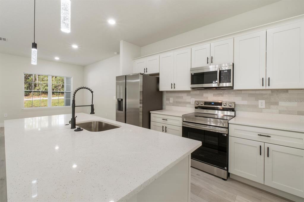9371 North Cougar Paw Drive Dunnellon, FL 34433 - Photo 13 of 34 a kitchen with kitchen island a sink stainless steel appliances and cabinets