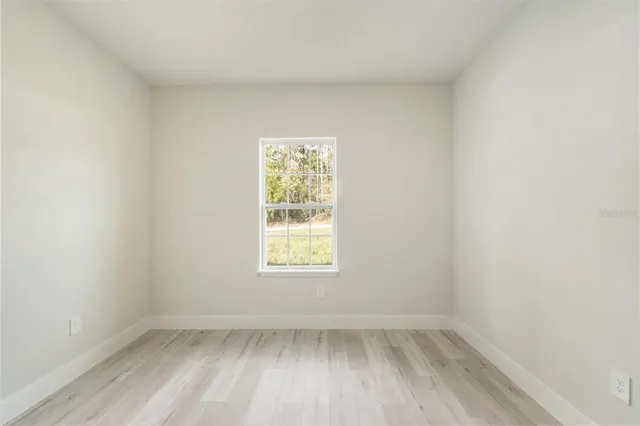 an empty room with a window