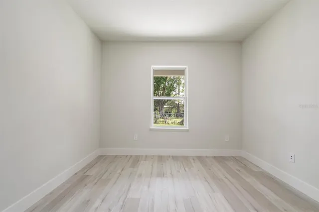 an empty room with a window