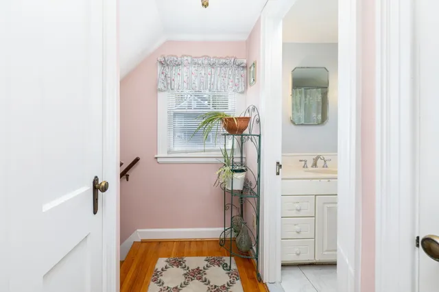 a view of livingroom with furniture and wooden floor