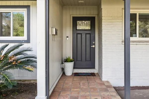 a view of a entryway door of the house