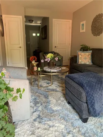 a living room with furniture