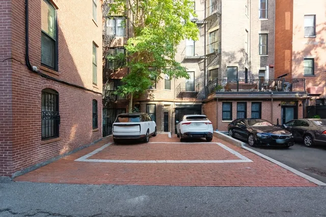 a car parked on the side of a street