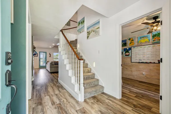 a view of a park with swings on the wall