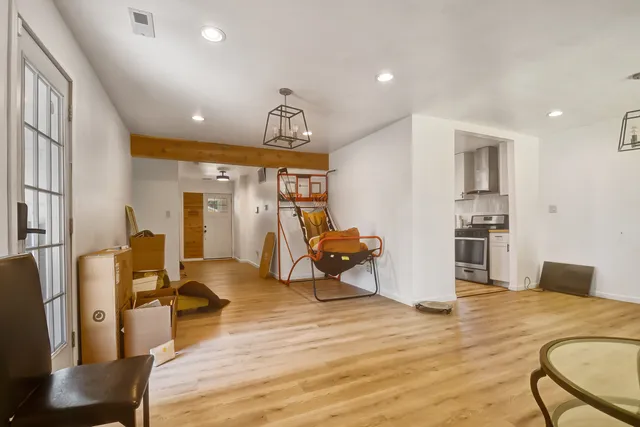 a living room with furniture