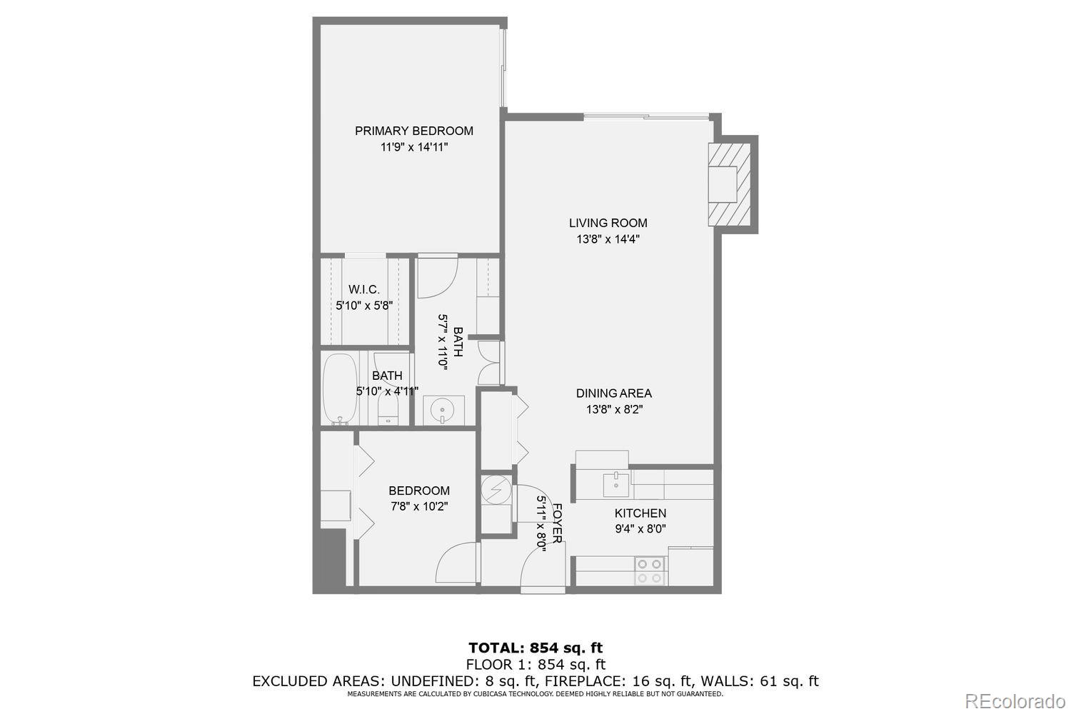 800 Pearl Street, Unit 809 Denver, CO 80203 - Photo 14 of 15 a picture of a floor plan