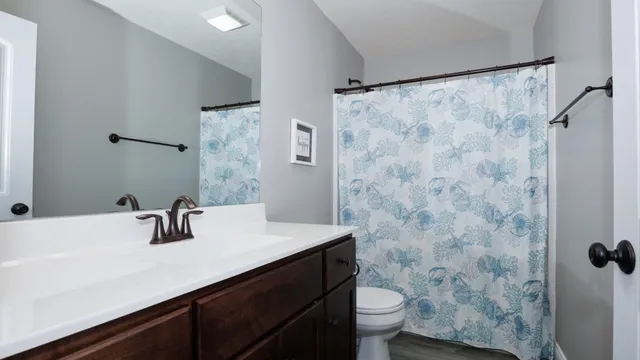 a bathroom with a shower
