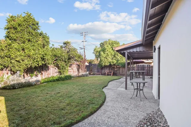 a view of a backyard