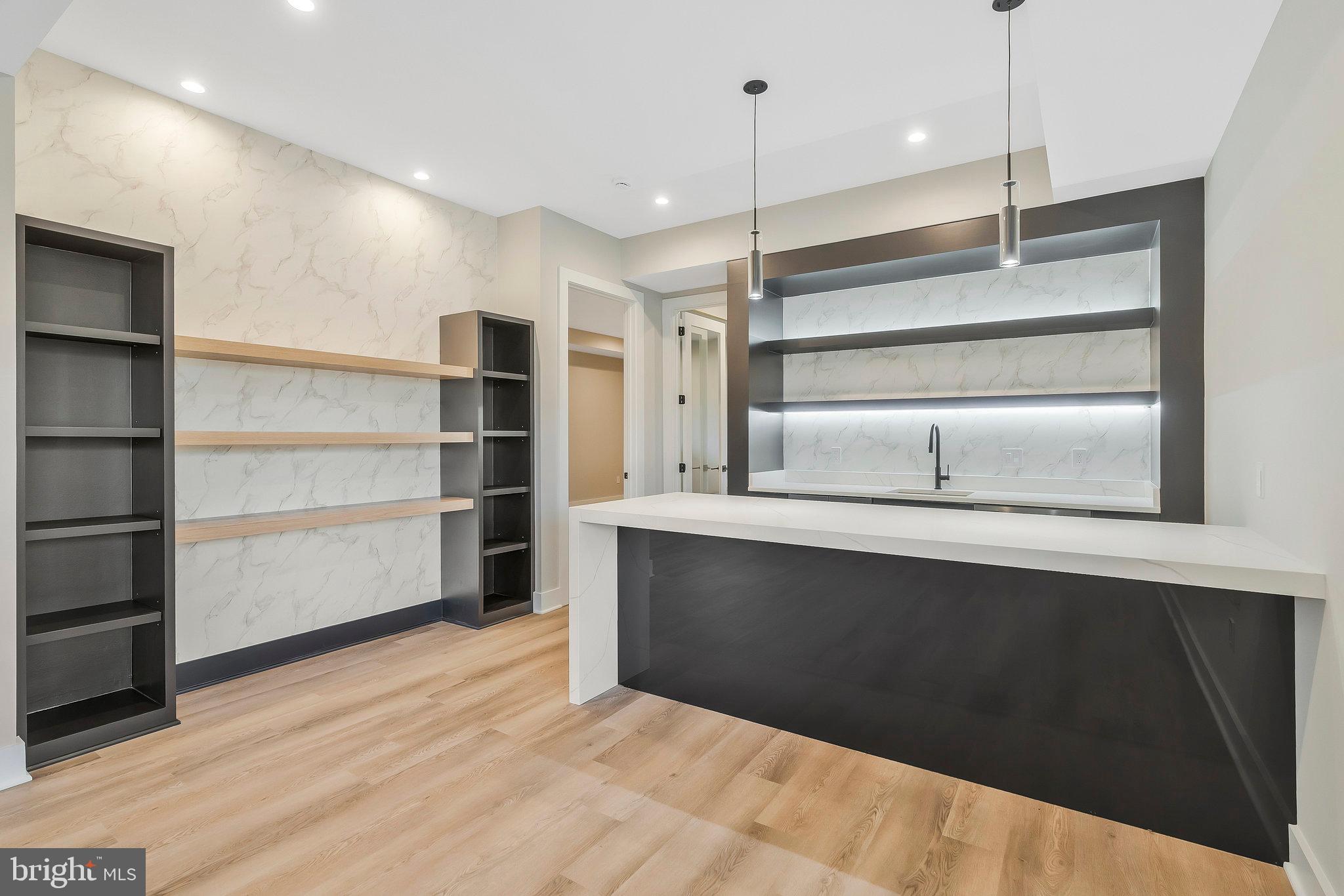 1907 Foxhall Road McLean, VA 22101 - Photo 79 of 100 Basement wet bar with a prep & beverage cooler
