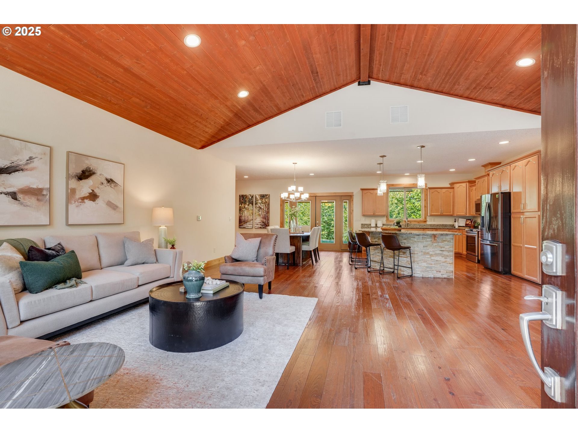 30076 Southeast Cemetery Road Estacada, OR 97023 - Photo 3 of 38 a living room with furniture and a wooden floor