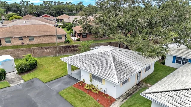 an aerial view of a house