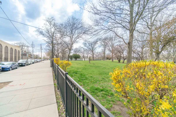 a view of swimming pool from a outdoor seating