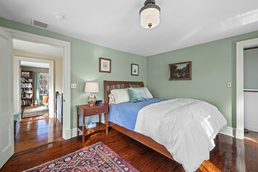 9 River Road Topsfield, MA 01983 - Photo 22 of 42 a bedroom with a bed and wooden floor