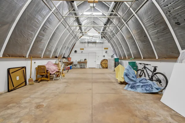 a view of garage with couch