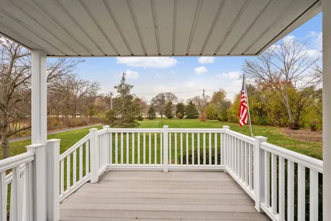 a view of a wooden deck