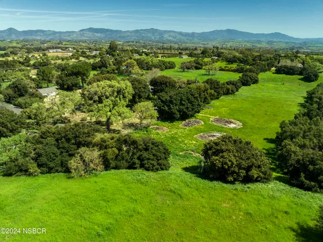 a view of a lush green hillside and houses