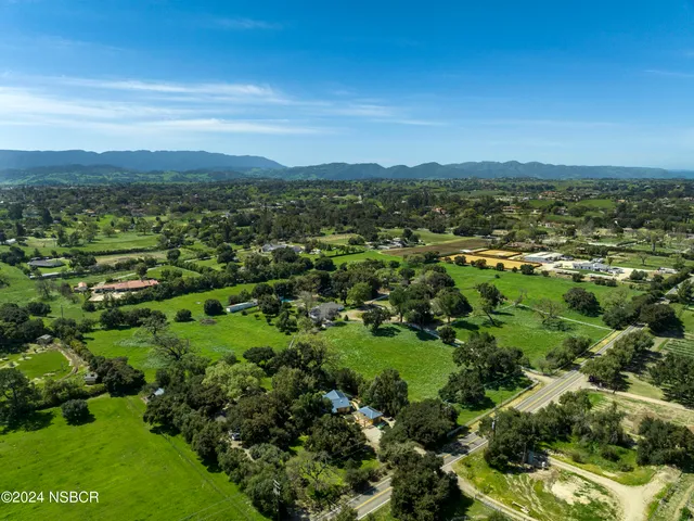 a view of a city with lush green forest