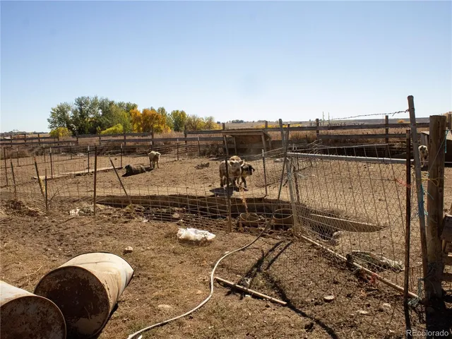 a view of a backyard with sitting area