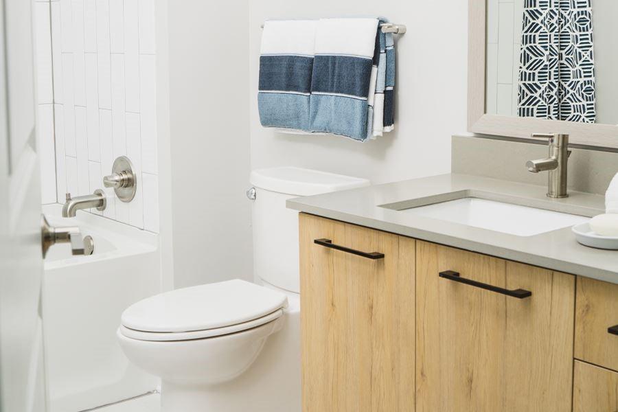 3205 Cumberland Boulevard Southeast, Unit 461 Atlanta, GA 30339 - Photo 6 of 17 a bathroom with a sink a toilet and shower